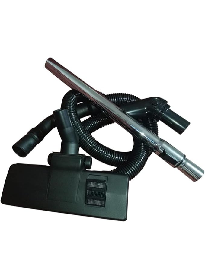 Imported vacuum cleaner set consisting of three pieces: vacuum hose, stainless steel tube, and vacuum brush. Compatible with some Panasonic, National, and Newtech vacuum cleaners. - Image 1