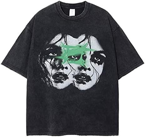 Y2K Vintage Oversize Hip Hop Washed Print Tee Kw-51  - Image 1