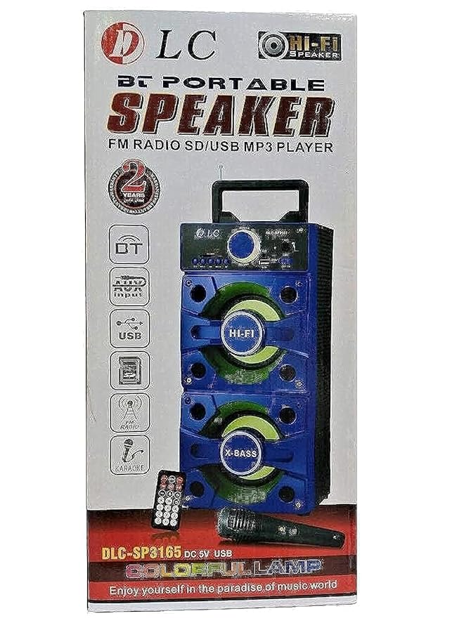 دي إل سي  مكبر صوت محمول يعمل بالبلوتوث وراديو إف إم وبطاقة SD ومشغل MP3 بمنفذ USB - Image 1