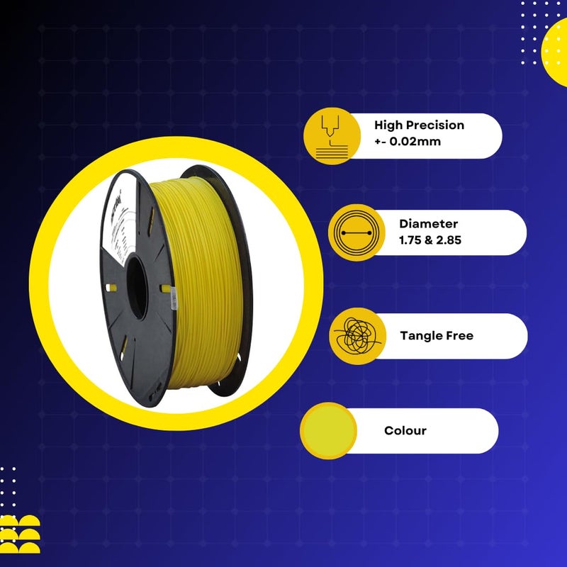 Scribbl3d Premium 1.75mm TPU 3D Printing Filament | TPU Filament | Dimensional Accuracy +- 0.02mm| (Sunshine Yellow) - Image 3