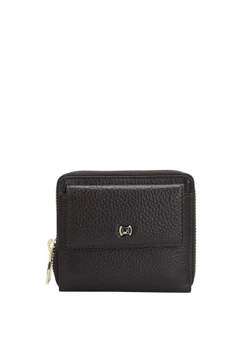 دا ميلانو محفظة نسائية جلد طبيعي بني