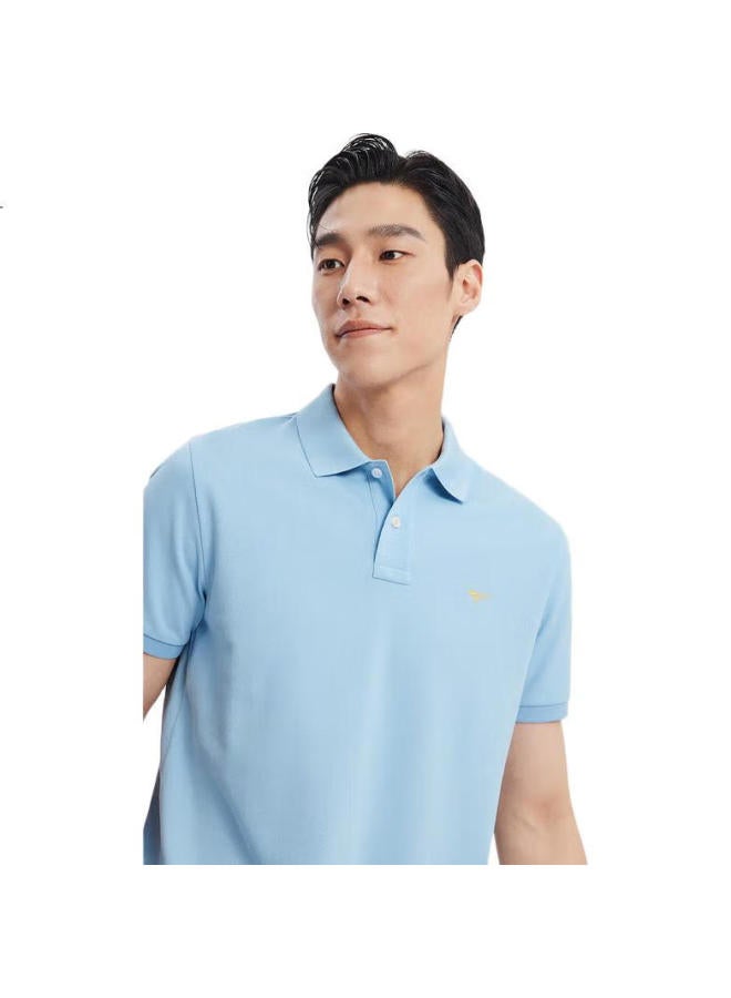 Septwolves Men'S Short Sleeve T-Shirt With Cool Feeling And Color Fixing, Antibacterial Collar Business Casual Solid Color Polo With Colorful Small Wolf Logo - Image 1