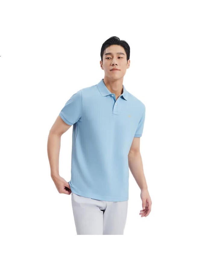 Septwolves Men'S Short Sleeve T-Shirt With Cool Feeling And Color Fixing, Antibacterial Collar Business Casual Solid Color Polo With Colorful Small Wolf Logo - Image 2