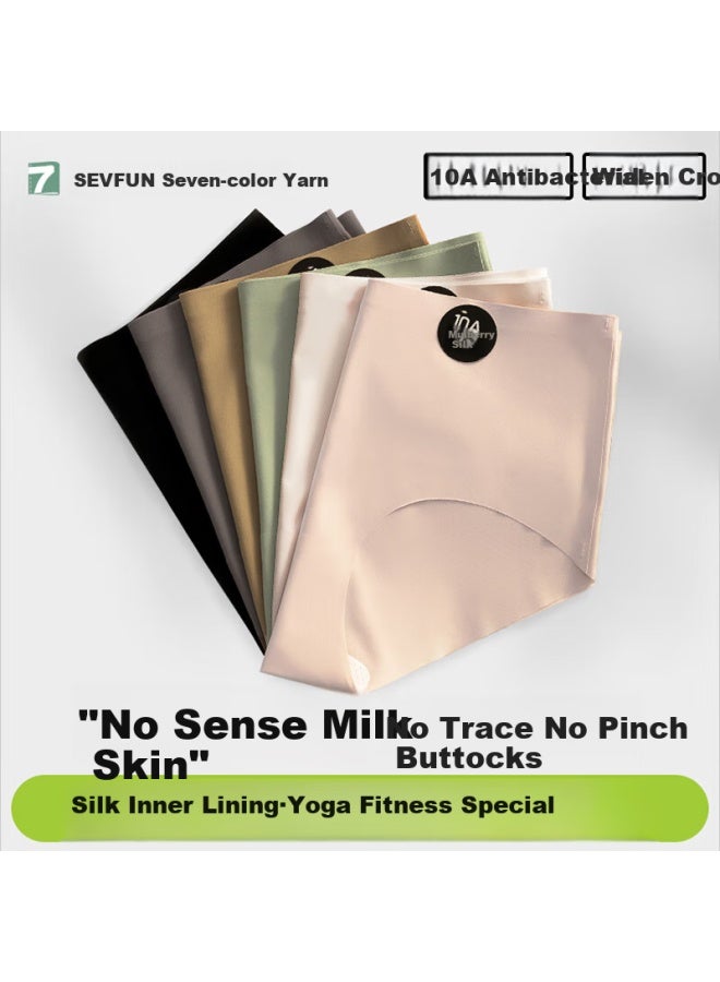 Sevfun Seven Color Spinning Seamless Women's Underwear Anti-bacterial Sports Yoga Fitness Summer Quick-drying Ice Silk Girl's Triangle Panties - Image 1