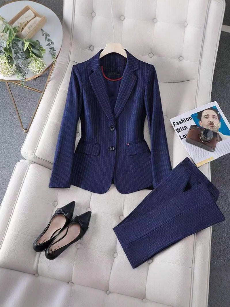 Supply Women'S Formal Pants Suit Set Women'S Blue Pink Yellow Business Workwear 2-Piece Suit - Image 4