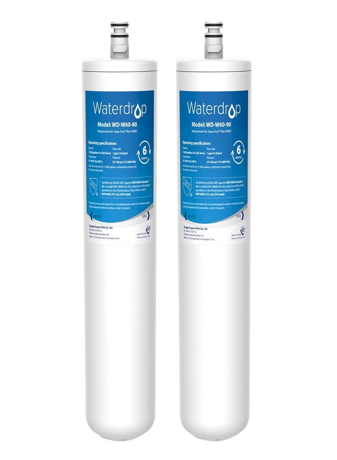 ووتر دروب فلتر مياه Waterdrop DW80/90 أسفل الحوض، بديل لـ Aqua-Pure® AP-DW80/90، AP-DWS1000، Kohler® K-201-NA، Kohler® K-202-NA (عبوة من قطعتين)، رقم الموديل WD-W60-80/90 - Image 1