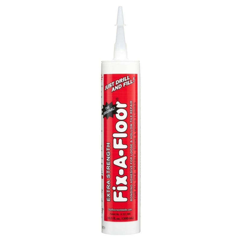 Fix-A-Floor The Original Loose Tile Repair Adhesive - Tile, Porcelain, Ceramic, Marble, Stone & Wood. Custom Tip for All Grout Sizes – 10.1 oz. *for Best Results Use The Proven Power of a Caulk Gun* - Image 1