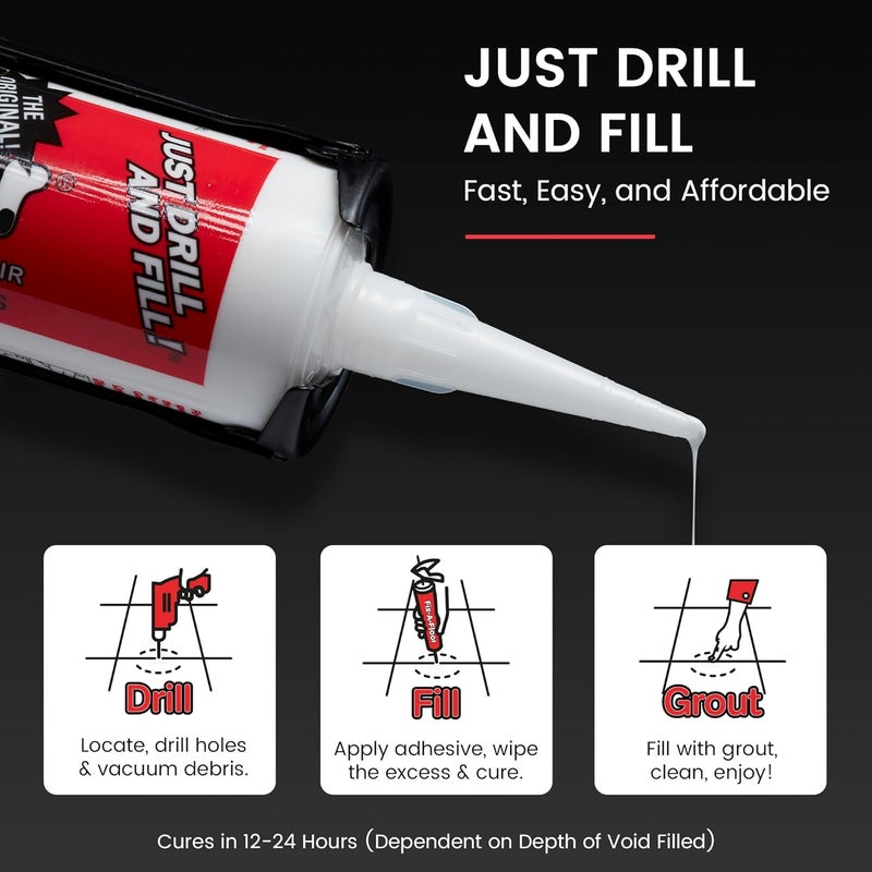Fix-A-Floor The Original Loose Tile Repair Adhesive - Tile, Porcelain, Ceramic, Marble, Stone & Wood. Custom Tip for All Grout Sizes – 10.1 oz. *for Best Results Use The Proven Power of a Caulk Gun* - Image 5