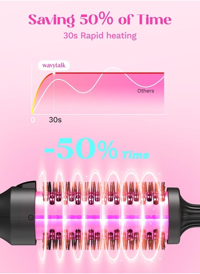 wavytalk Wavytalk Thermal Brush, 1.5 inch Heated Round Brush for Blowout Look, Dual Voltage, Rose Gold, Ceramic Tourmaline, Ionic Technology, 5 Temperature Settings  - Image 5