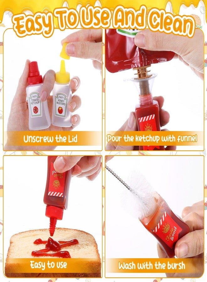 Hoemwarm 16 pcs Mini Ketchup Bottles,25ML Condiment Squeeze Bottles Empty Plastic Sauce Container for Kids Lunchbox Portable Refillable Honey Sauce Salad Dressing Dispensers Jars - Image 3