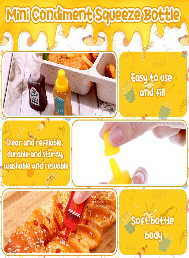 Hoemwarm 16 pcs Mini Ketchup Bottles,25ML Condiment Squeeze Bottles Empty Plastic Sauce Container for Kids Lunchbox Portable Refillable Honey Sauce Salad Dressing Dispensers Jars - Image 2