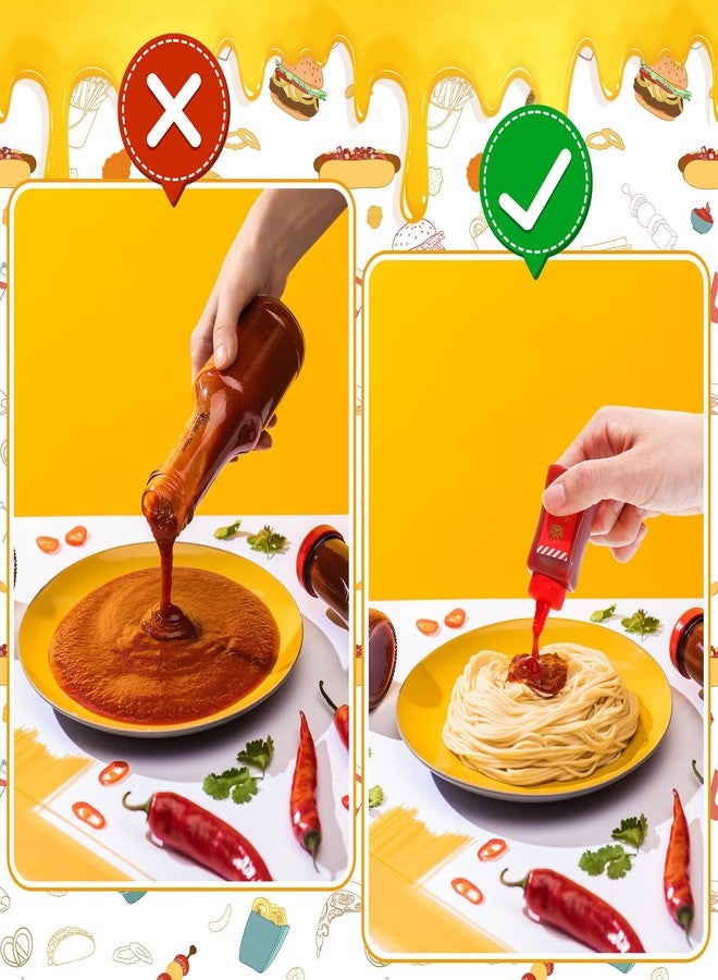 Hoemwarm 16 pcs Mini Ketchup Bottles,25ML Condiment Squeeze Bottles Empty Plastic Sauce Container for Kids Lunchbox Portable Refillable Honey Sauce Salad Dressing Dispensers Jars - Image 4