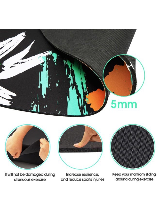 Flowort Jump Rope Mat Large Rubber Exercise Mat Indoor Outdoor Shock Absorbing Mat Non-Slip Oval Design for Floor & Rope Protection, Workout Mats for Home Gym Flooring(Green) - Image 4