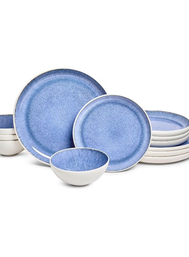 Sango Cove 12Piece Blue Stoneware Dinnerware Set - Image 1