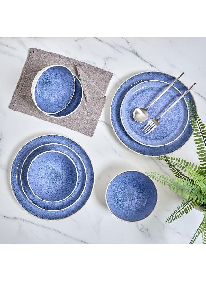 Sango Cove 12Piece Blue Stoneware Dinnerware Set - Image 3