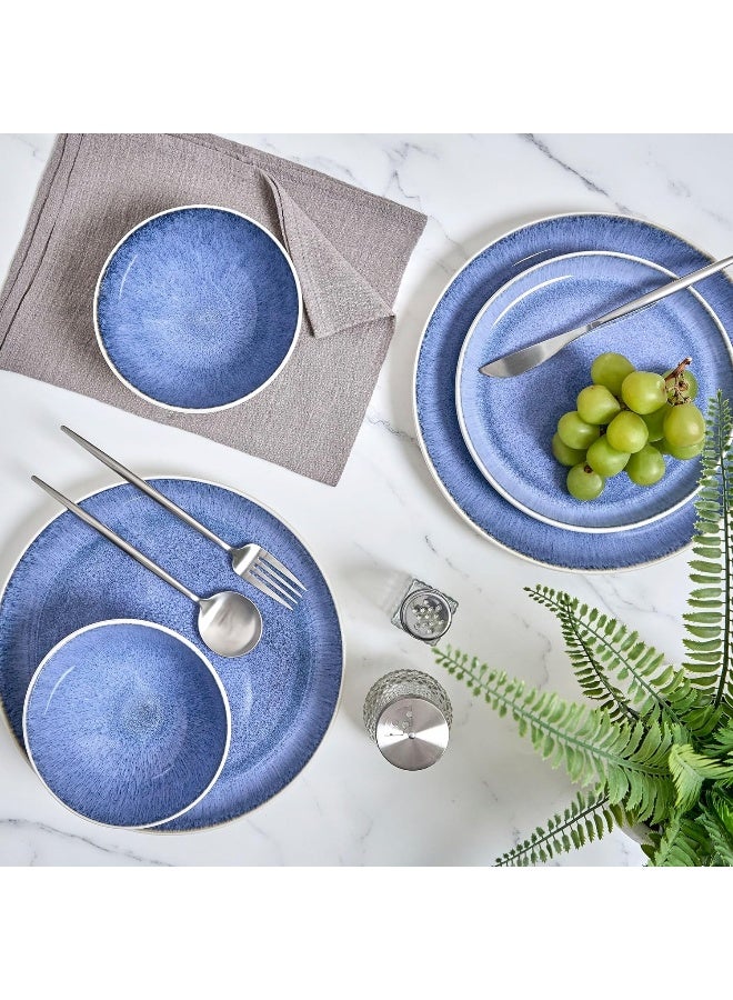 Sango Cove 12Piece Blue Stoneware Dinnerware Set - Image 2