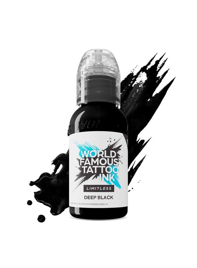 WORLD FAMOUS TATTOO INK Limitless - Deep Black Tattoo Ink - Professional Tattoo Ink & Tattoo Supplies - Skin-Safe Permanent Tattooing in Bold Shades - Vegan & Non-Toxic (1 oz) - Image 1