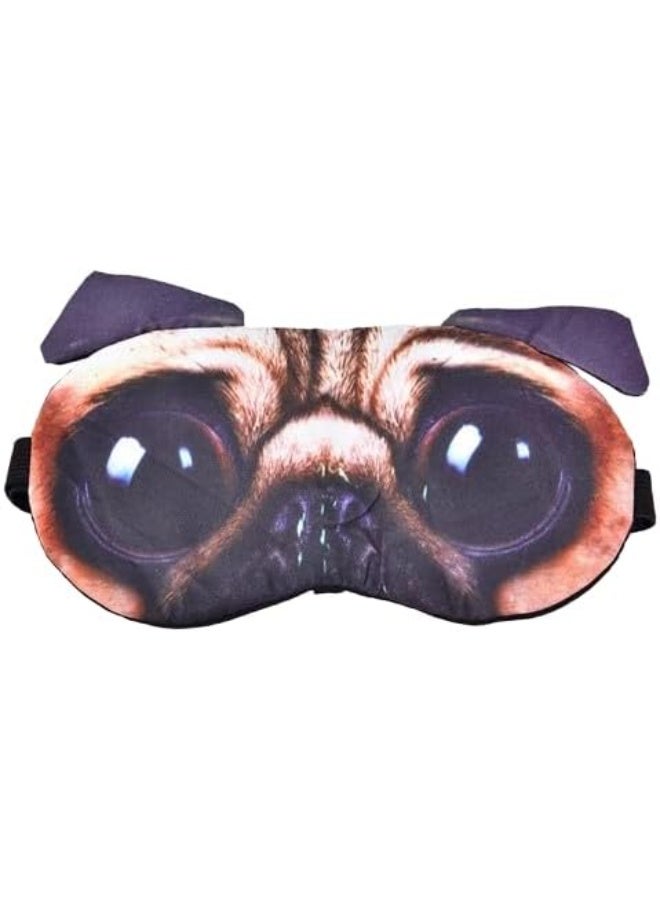 قناع نوم طريف ومضحك بتصميم وجه كلب الباغ (Pج) ثلاثي الأبعاد - غطاء عين مريح للأطفال والكبار - Image 3