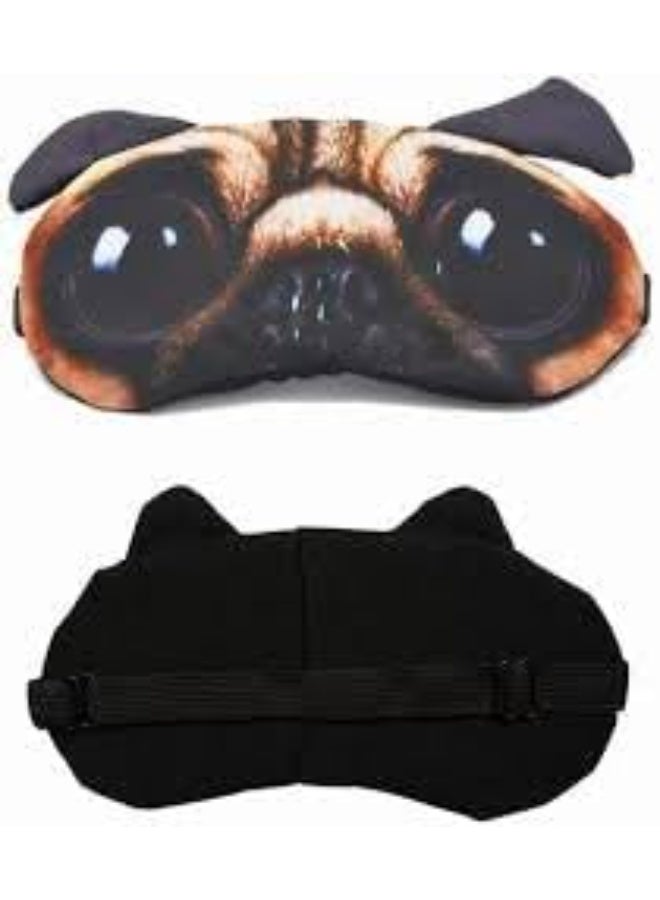 قناع نوم طريف ومضحك بتصميم وجه كلب الباغ (Pج) ثلاثي الأبعاد - غطاء عين مريح للأطفال والكبار - Image 2
