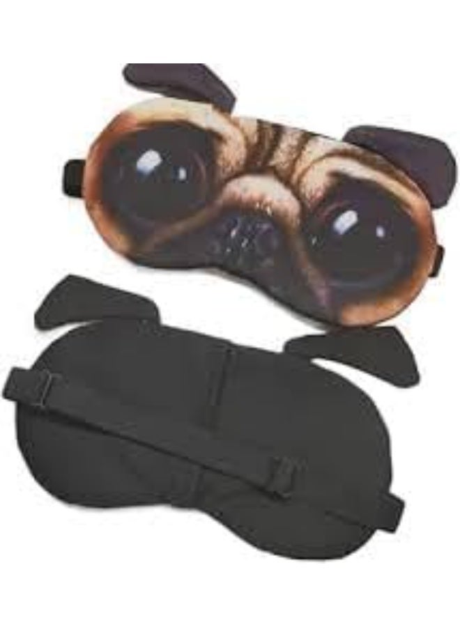 قناع نوم طريف ومضحك بتصميم وجه كلب الباغ (Pج) ثلاثي الأبعاد - غطاء عين مريح للأطفال والكبار - Image 1