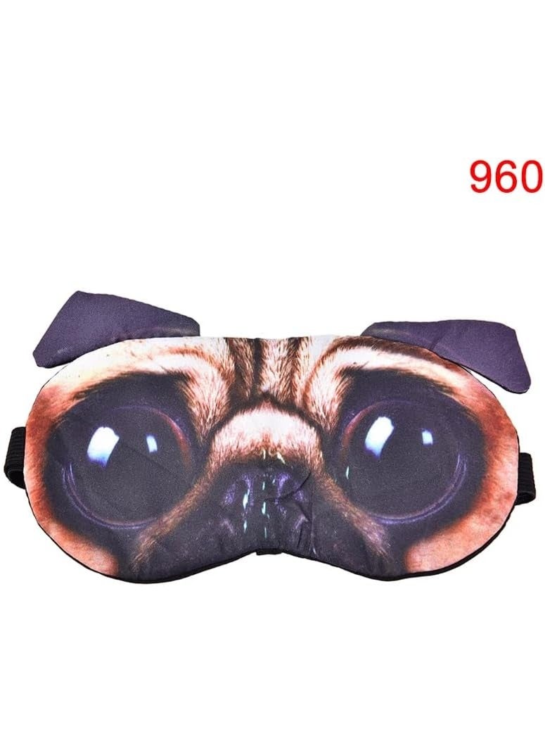 قناع نوم طريف ومضحك بتصميم وجه كلب الباغ (Pج) ثلاثي الأبعاد - غطاء عين مريح للأطفال والكبار - Image 4