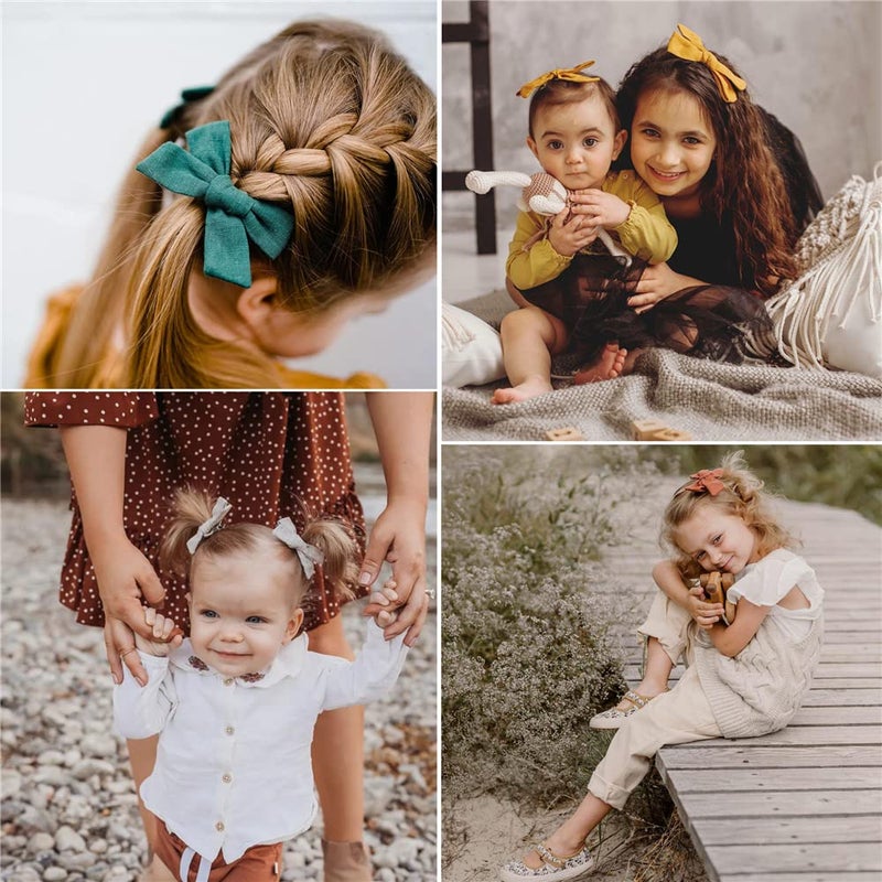 Sugarmelon 24 Pcs Baby Girl Hair Bow Clip Barrettes for Toddlers Kids Girls Pigtails Hair Bows Alligator Clips in Pairs - Image 2