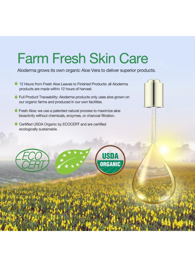 Aloderma Aloderma 77% Organic Aloe Vera Hydrating Face Moisturizer for Soft and Nourished Skin - Light and Oil-Free Aloe Vera Moisturizer with Hyaluronic Acid for Soothing Hydration - Face Lotion, 3.5oz  - Image 5