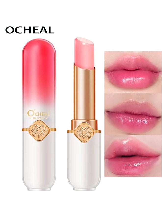 OCHEAL strawberry kiss Moisture strawberry & Sweet sexy Lip  Color Fruit Lipstick strawberry Temperature Changing Lip balm Moisturizing Waterproof Long Lasting Moisturizes Lip Balm 3g - Image 1