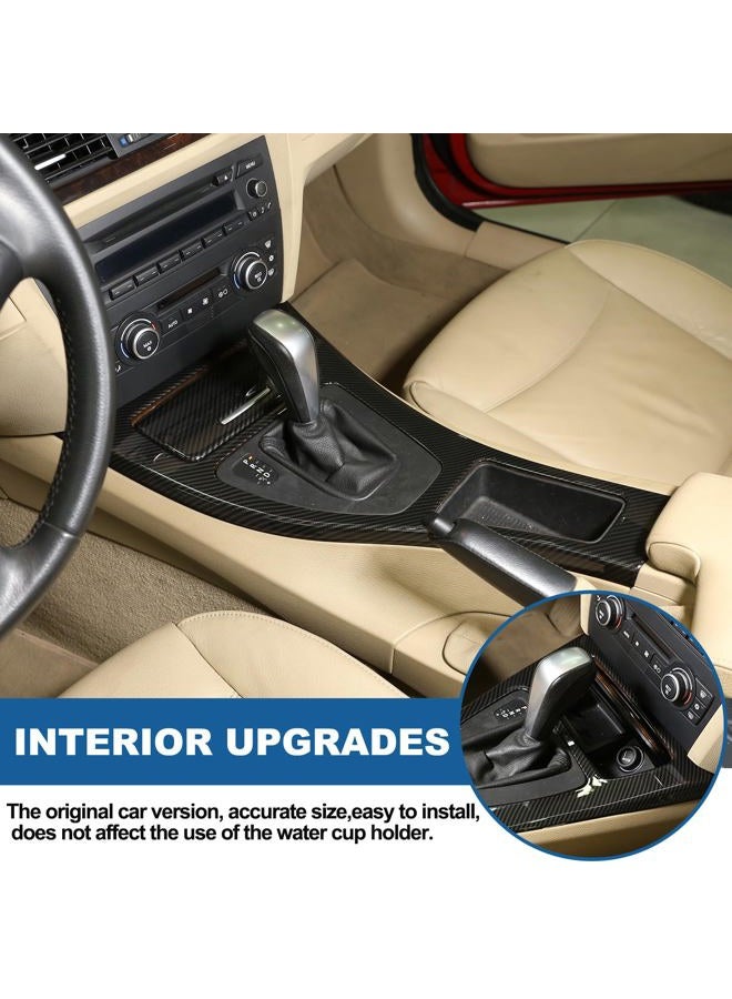 Sekhyna Car Center Console Gear Shift Panel Cover Compatible with BMW 3 Series 2005-2012 E90 E92,ABS Control Gear Box Shift Knob Panel Frame Molding Cover Interior Accessories 2PCS (Carbon Fiber Pattern) - Image 4