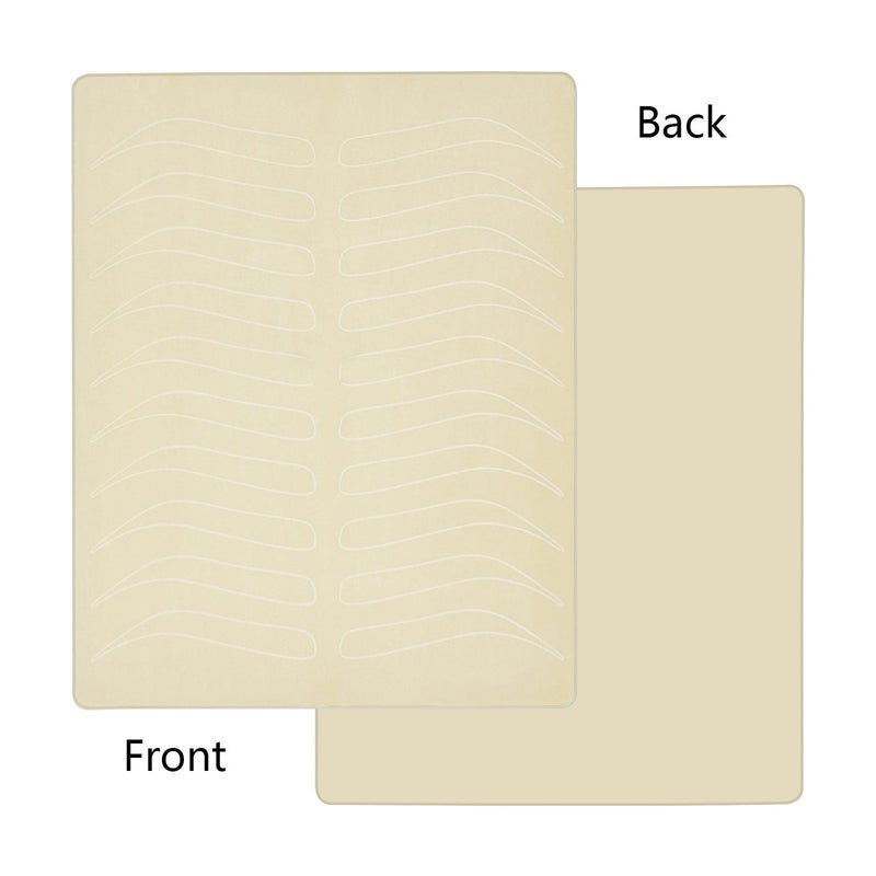 5 Pieces Eyebrow Tattoo Skin Latex Microblading Practice Tattoo Skin Practice Sheet No Ink Needed Practice Skin Double Sided Practice Skin (White Eyebrow Tattoo Skin) - Image 3