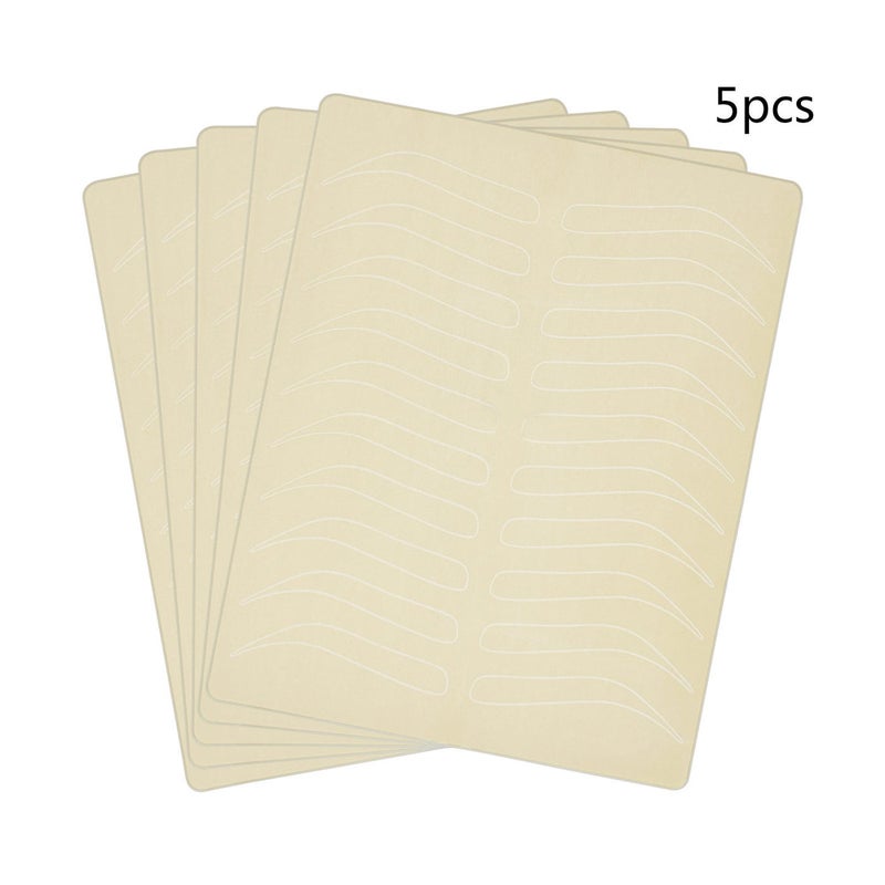 5 Pieces Eyebrow Tattoo Skin Latex Microblading Practice Tattoo Skin Practice Sheet No Ink Needed Practice Skin Double Sided Practice Skin (White Eyebrow Tattoo Skin) - Image 1