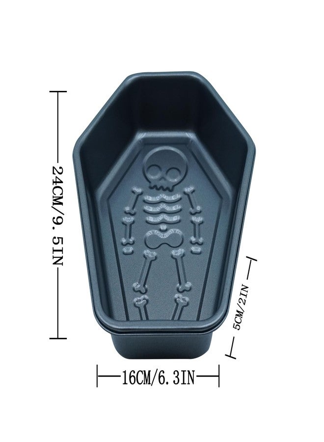 TinLeJa Halloween Skeleton Cake Pan, Coffin Board Cake Mould, Aluminum 3D Non Stick Baking DIY Cake Pan - Image 3