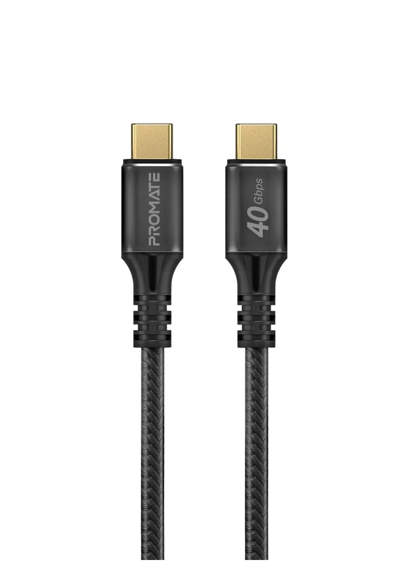 Generic Promate USB-C Cable, Ultra-Fast 240W Power Delivery Thunderbolt 3 Cable with 8K Display Support, Nylon Braided 100cm Cord and 40Gbps Transfer Speed for All Type-C Enabled Devices, PowerBolt240-1M  - Image 1
