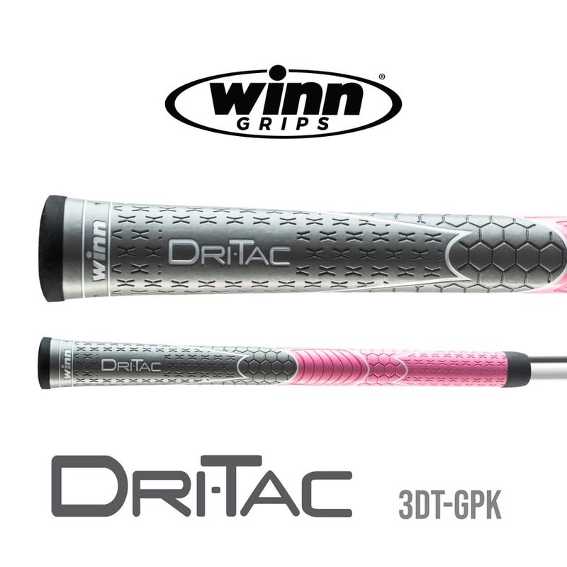 Winn Grips Dri-Tac 13 Piece Ladies/Men's Undersize (-1/32") Dark Gray/Pink Golf Grip Bundle - Image 2