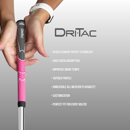 Winn Grips Dri-Tac 13 Piece Ladies/Men's Undersize (-1/32") Dark Gray/Pink Golf Grip Bundle - Image 5