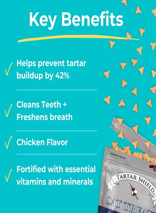 Tartar Shield Cat Treats | Daily Dental Treats | Cleans Teeth & Gums Fresh Breath Natural Oral Health Support | Wholesome & All-Natural Bites | USA Made | Tasty Chicken Flavor - Image 3