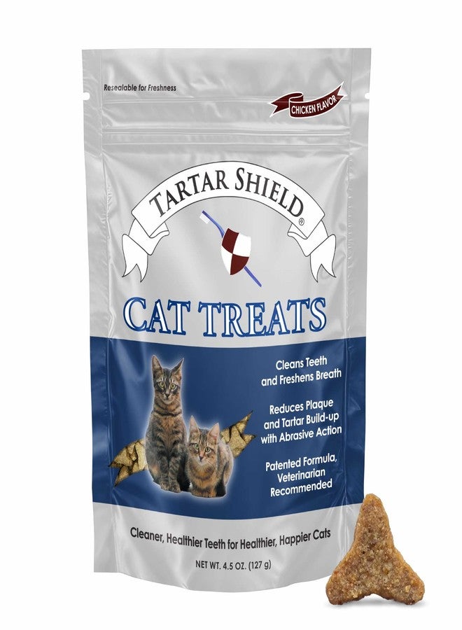 Tartar Shield Cat Treats | Daily Dental Treats | Cleans Teeth & Gums Fresh Breath Natural Oral Health Support | Wholesome & All-Natural Bites | USA Made | Tasty Chicken Flavor - Image 1