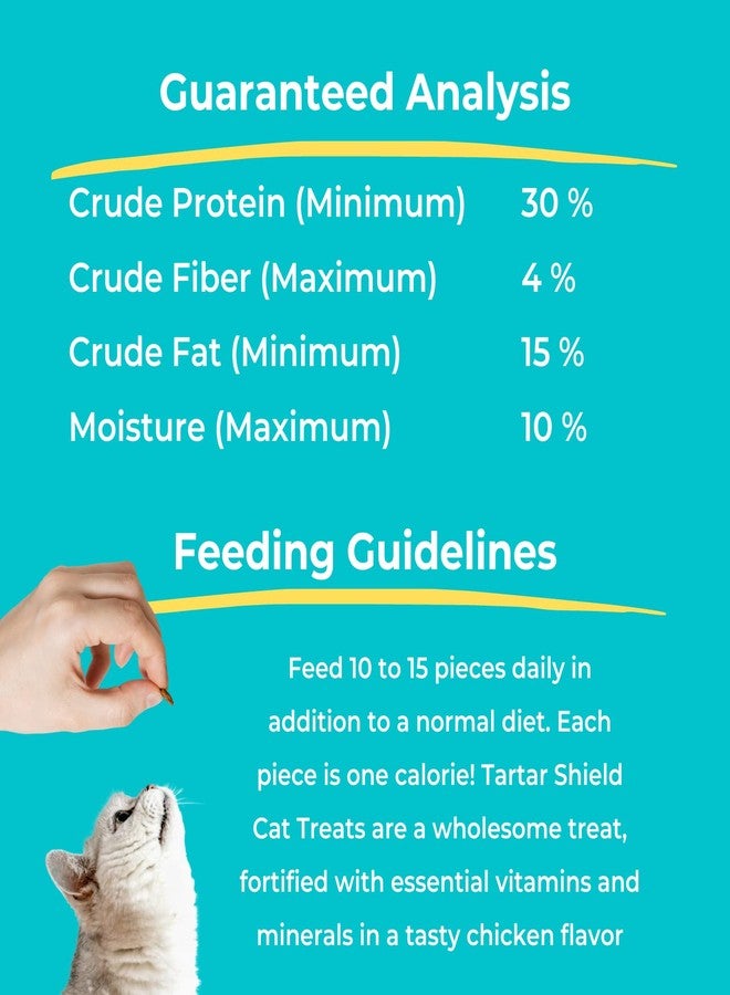 Tartar Shield Cat Treats | Daily Dental Treats | Cleans Teeth & Gums Fresh Breath Natural Oral Health Support | Wholesome & All-Natural Bites | USA Made | Tasty Chicken Flavor - Image 5