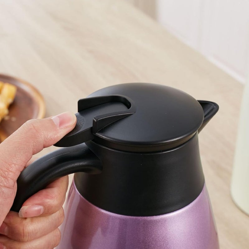 Stainless Steel Thermal Coffee Carafe, 2L Double Wall Insulated Vacuum Hot Water Bottle for Home Office Hot Tea Coffee Milk Water - Image 2