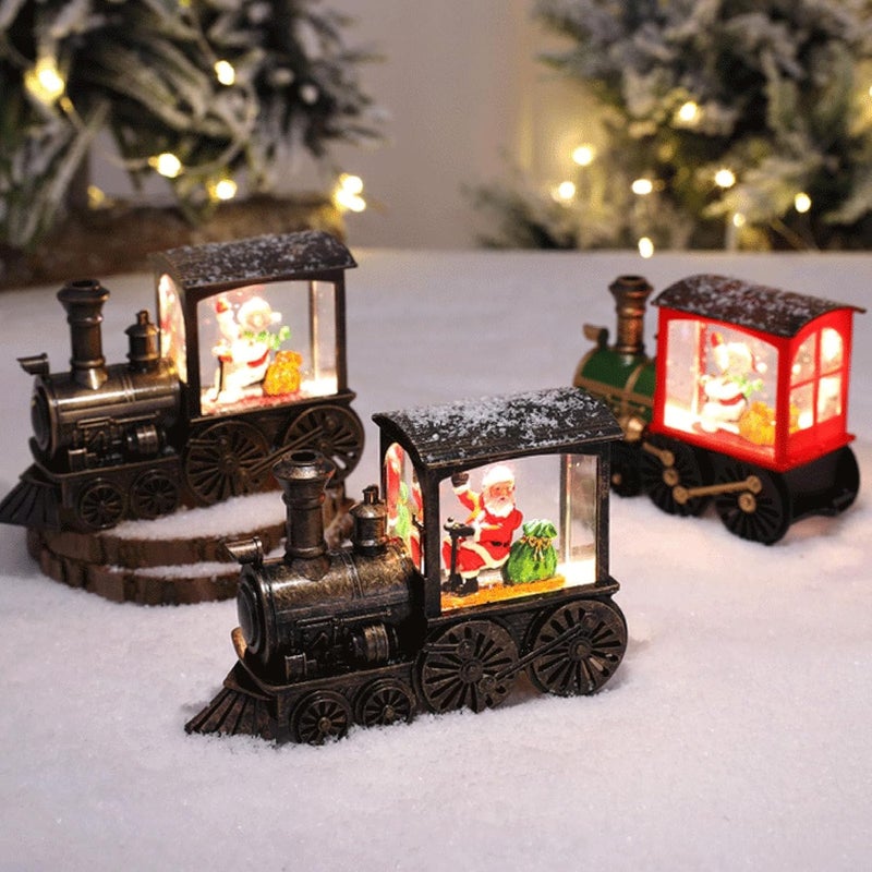 klarako Christmas LED Light Train Adornment Creative Desktop Decor Home Layout Prop Christmas Decorations Christmas Home Decor Warm Light Decoration Mall Bar Layout (C) - Image 5