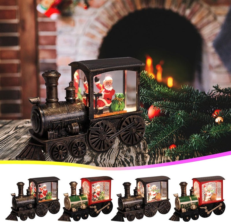 klarako Christmas LED Light Train Adornment Creative Desktop Decor Home Layout Prop Christmas Decorations Christmas Home Decor Warm Light Decoration Mall Bar Layout (C) - Image 3