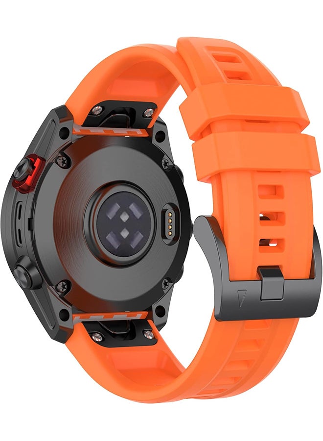 O Ozone حزام سيليكون 22 مم لساعات Garmin Fenix E/Fenix8 AMOLED 47 مم/Fenix 7/7 Pro/6/6 Pro/5/5 Plus، حزام معصم سيليكون ناعم - برتقالي - Image 1