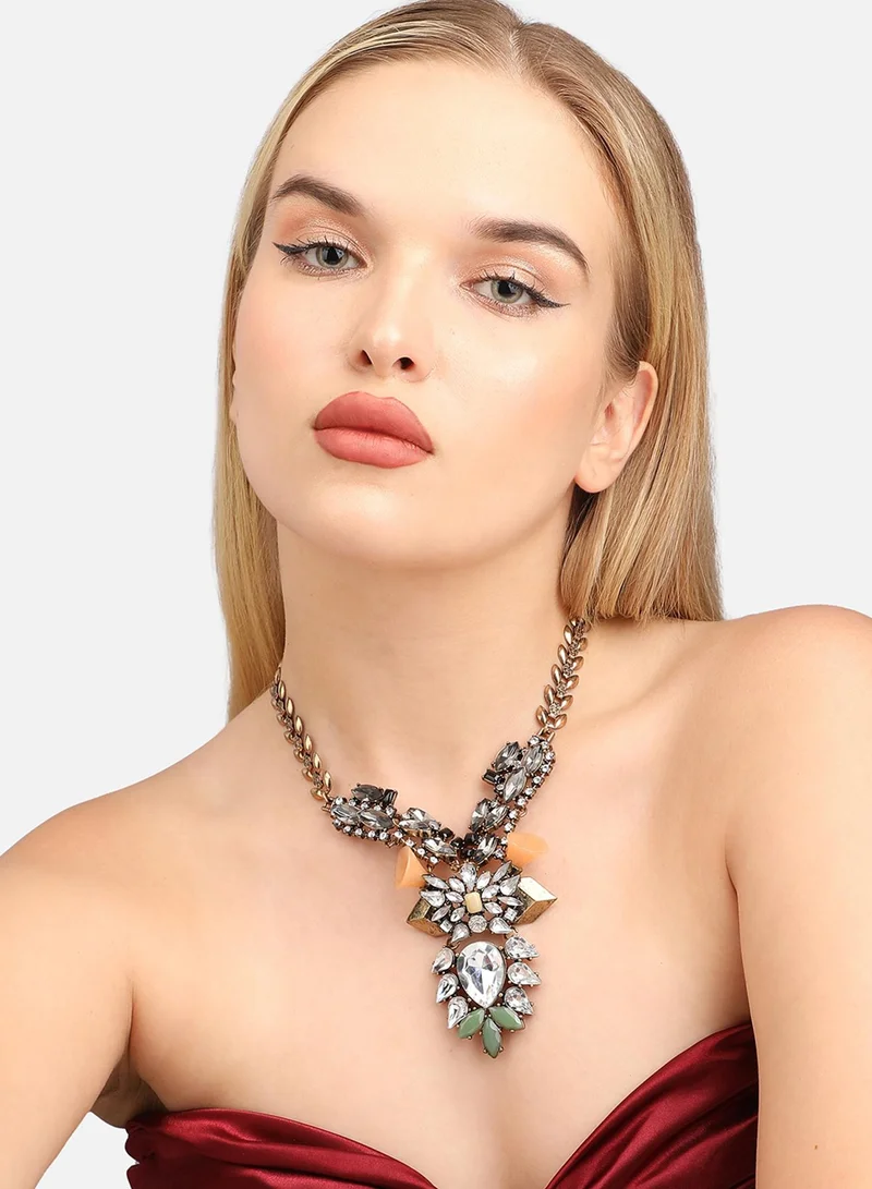SOHI Designer Statement Stone Artificial Necklace Jewellery