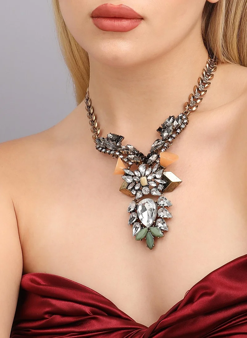 SOHI Designer Statement Stone Artificial Necklace Jewellery