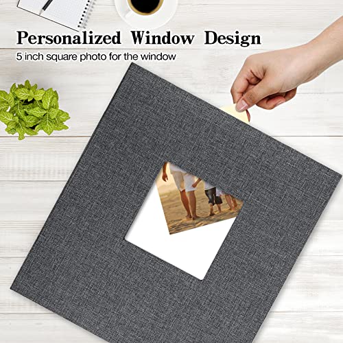 potricher Linen Hardcover Photo Album 4x6 600 Photos Large Capacity for Family Wedding Anniversary Baby Vacation (Gray, 600 Pockets) - Image 2