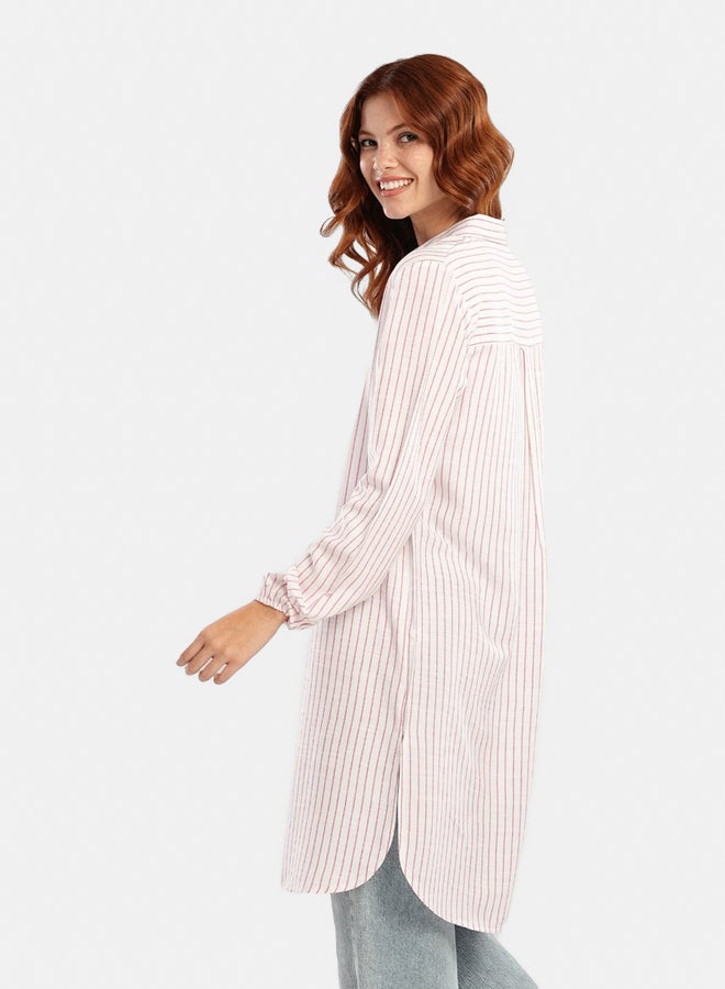Carina Striped Short Shirt Dress  - Image 2