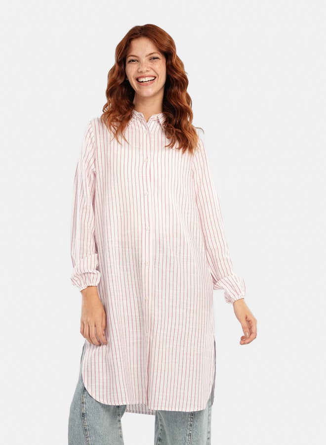 Carina Striped Short Shirt Dress  - Image 5