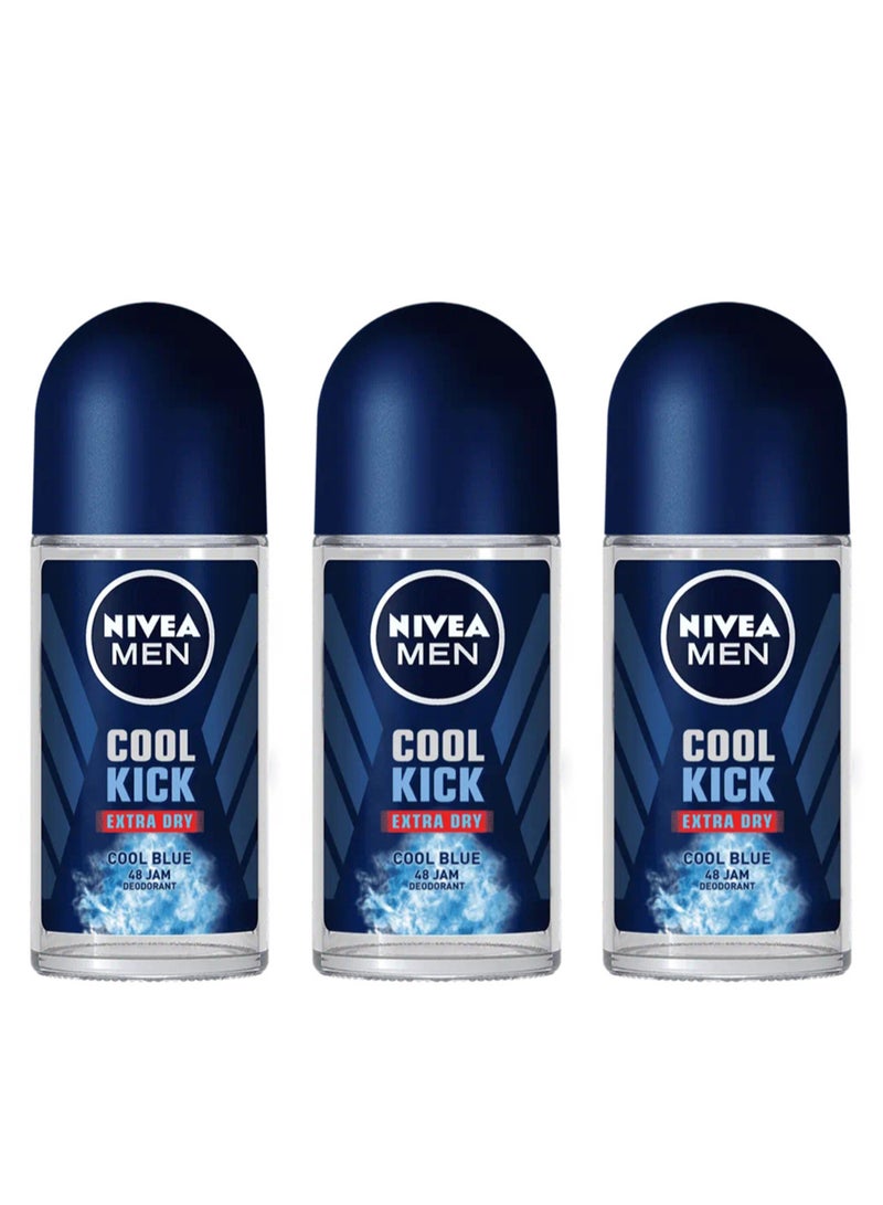 نيفيا 3 عبوات من نيفيا للرجال مزيل عرق رول أون كول بلو 50 مل - Image 1