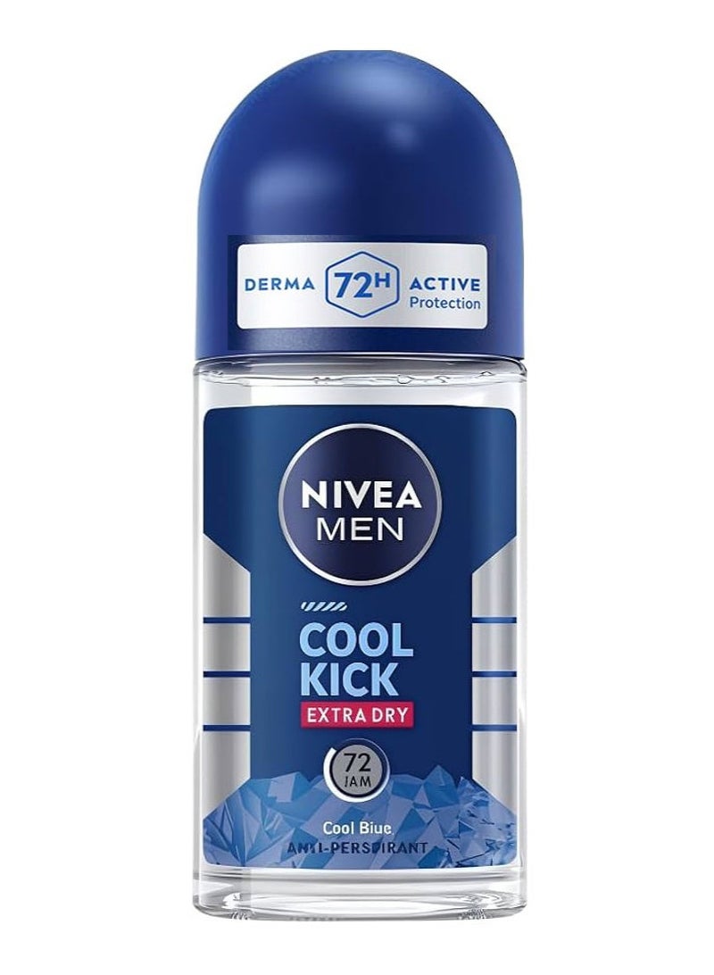 Nivea Pack Of 3 Nivea Cool Kick Extra Dry Cool Blue 50 Ml - Image 2
