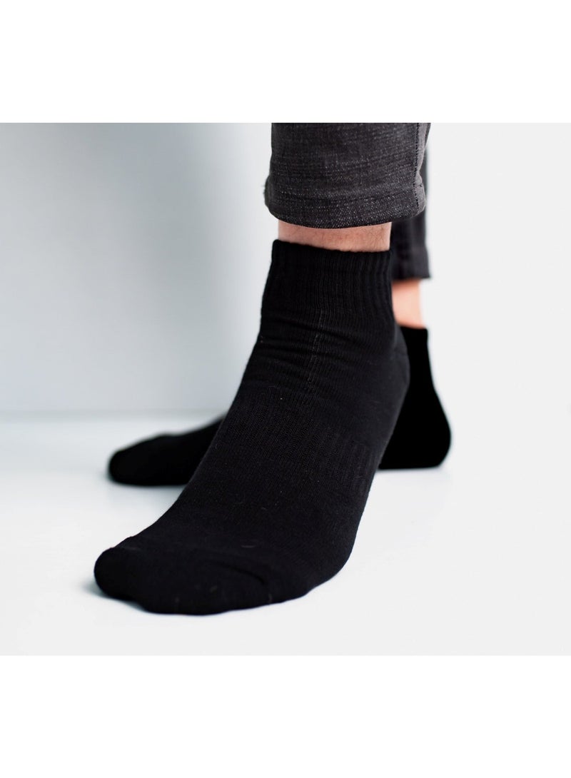 Black & White Cotton Black half socks  (High Quality of Egyptian Cotton) - Image 2